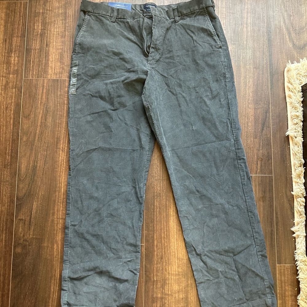 Croft & Barrow Gray Corduroy Pants Straight Leg Design